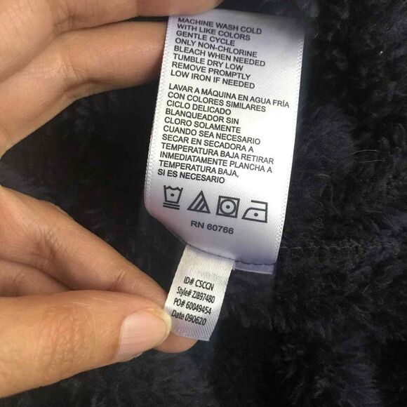 Jane And Bleecker Sweater Womens Small Dark Navy Blue Faux Fur Cozy Pullover - Picture 10 of 11